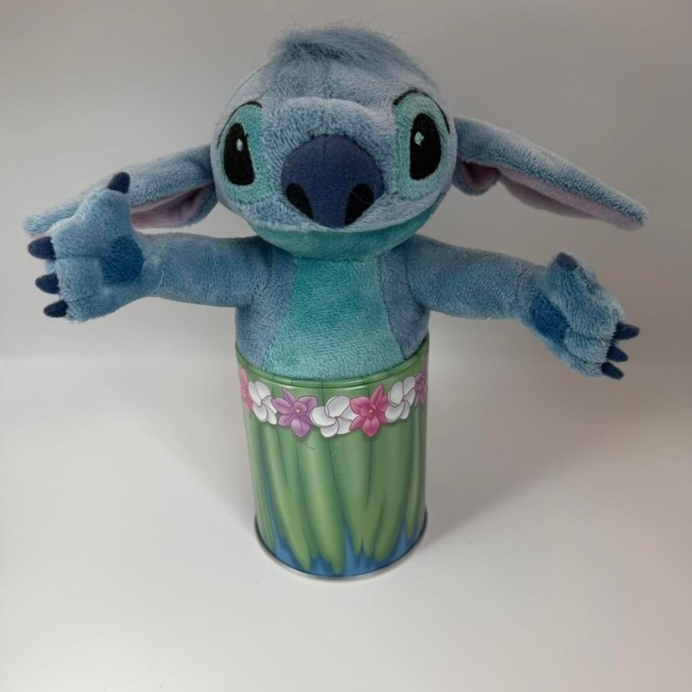 Disney Lilo & Stitch Plush Candy Tin Empty Tropical Stitch Collectible Container